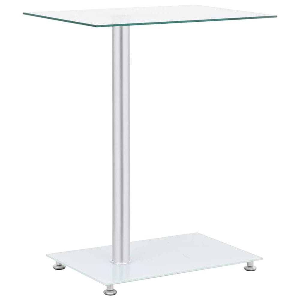 Vidaxl Bočný stôl v tvare U priehľadný 45x30x58 cm tvrdené sklo
